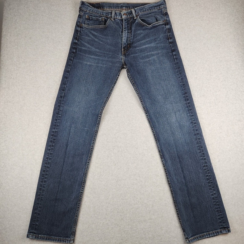 Levi's 505 Regular Fit Straight Leg Jeans‎ Men's W34 L34 Mid Rise Stretch